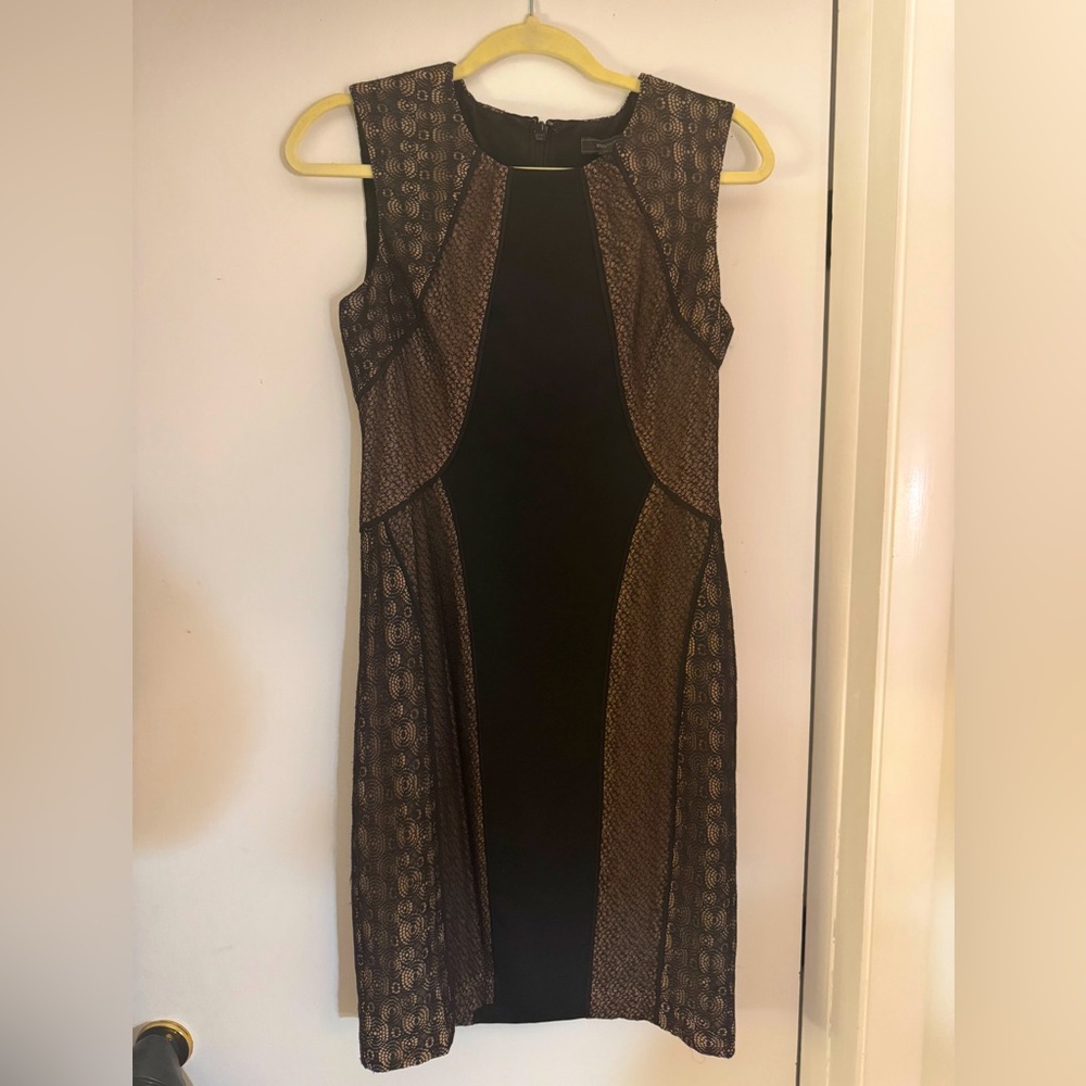 BCBGMazAzria cocktail midi dress with lace detailing